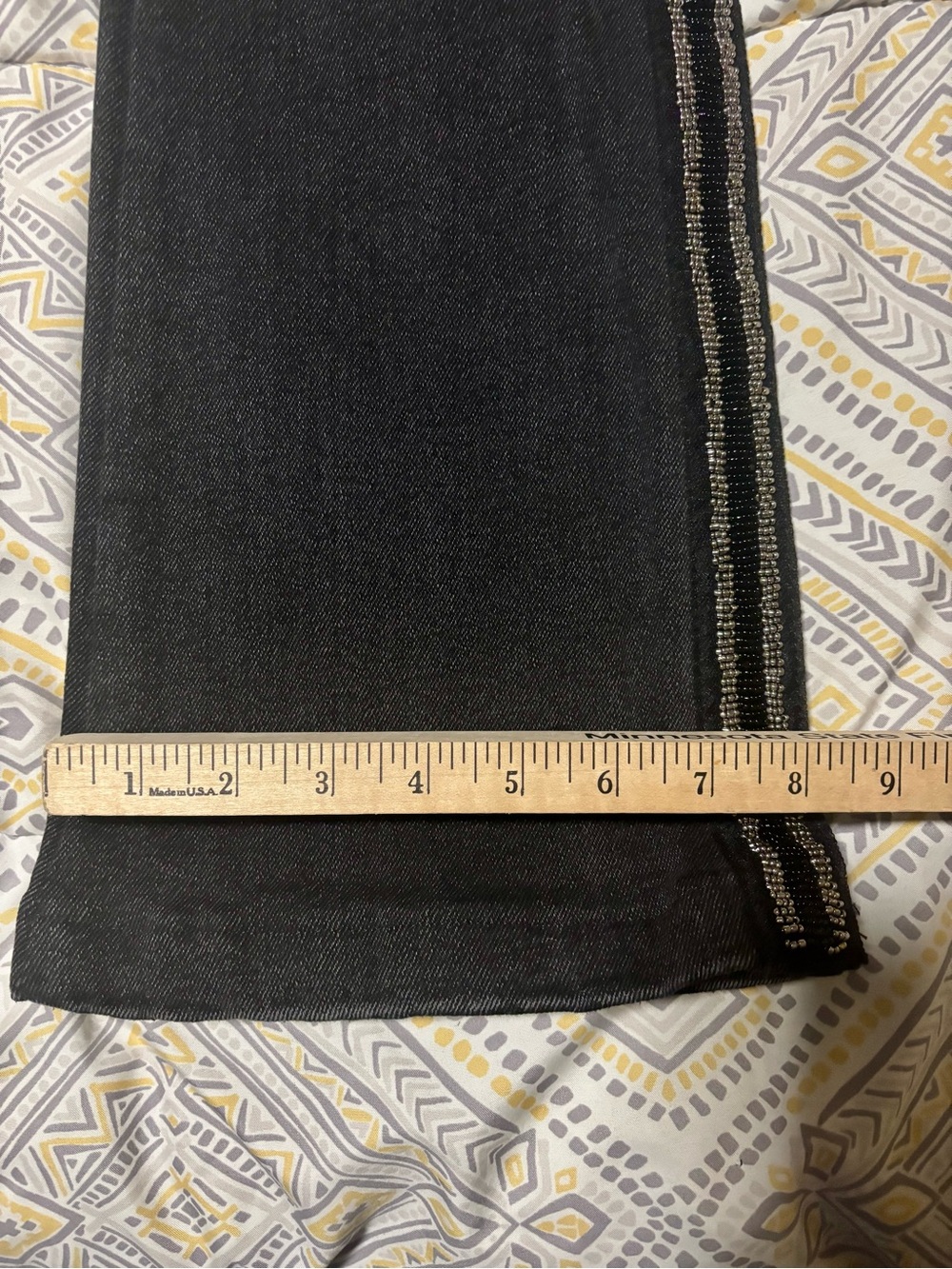 DRIFTWOOD Black Flared Jeans with Iridescent Side Beading (size 27) - Picture 7 of 9